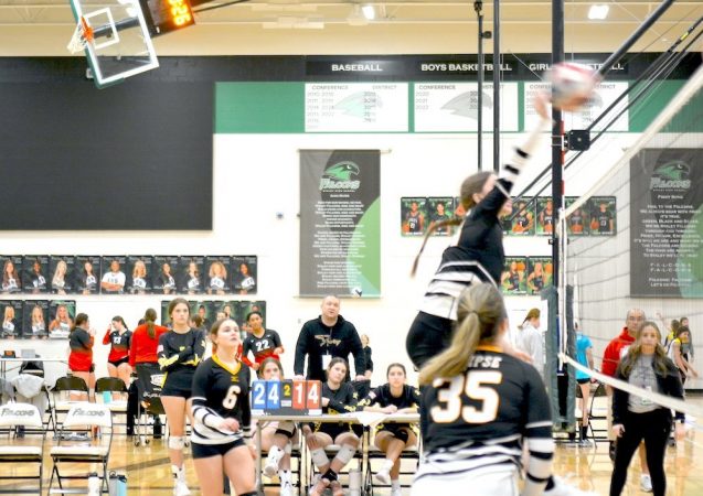 Eclipse volleyball Club KC team 15-1 Player hitting for set Season 2022-2023 photo