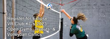 june july august 2023 volleyball clinics - open gym tryouts - header image